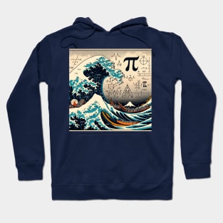 Pi Day Tsunami: Kanagawa Wave Meets Mathematics Hoodie